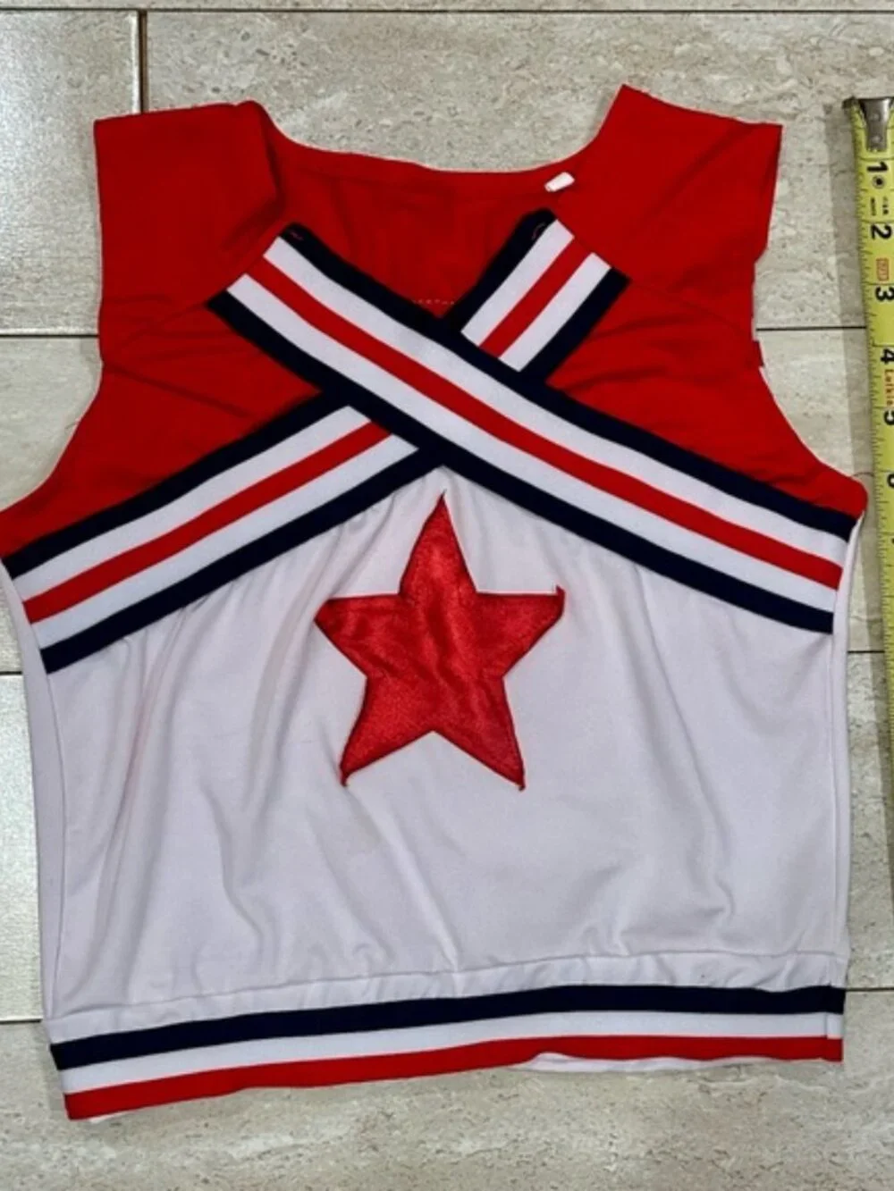 Girls White and Red Cheer Costume